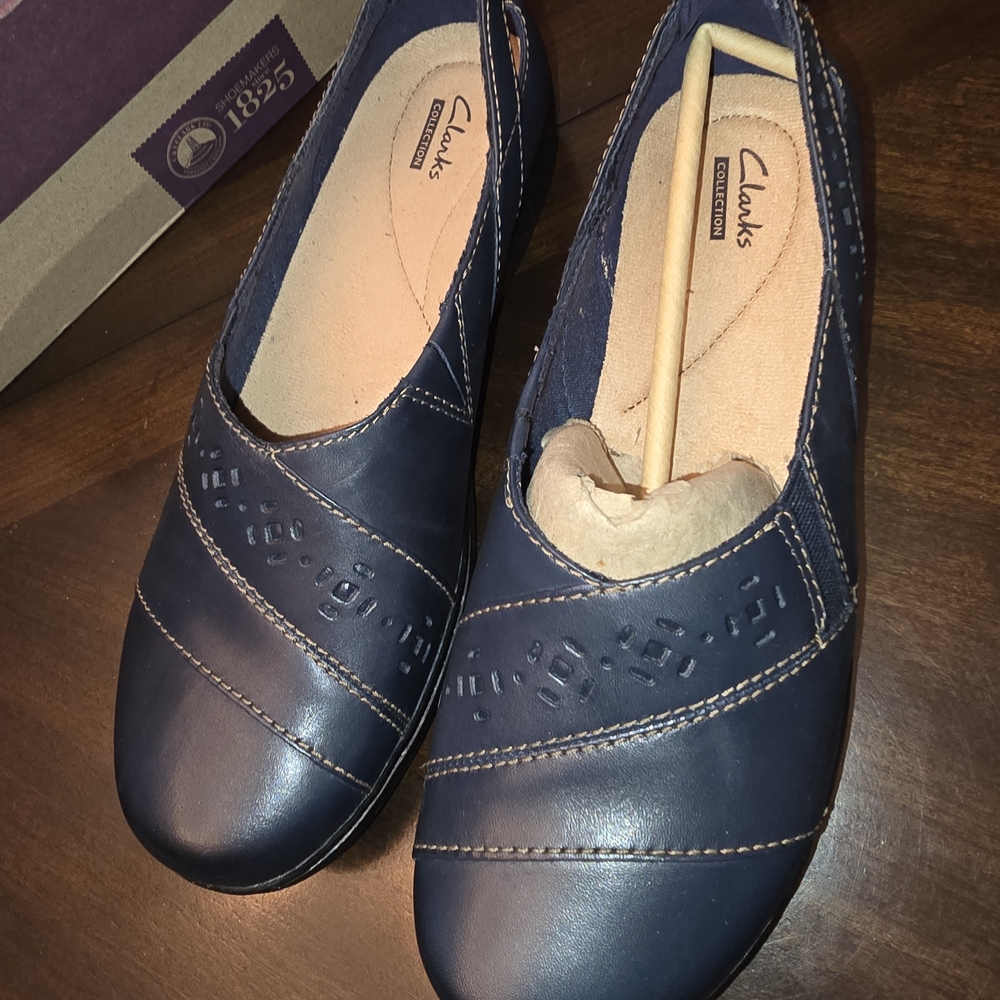 Clarks Navy Blue Flats
